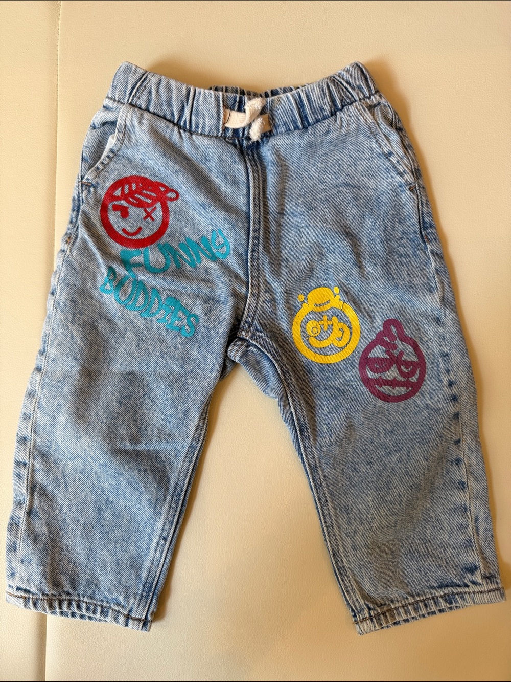 ZARA Baby Graphic Acid Wash Denim Jeans 12-18 Months